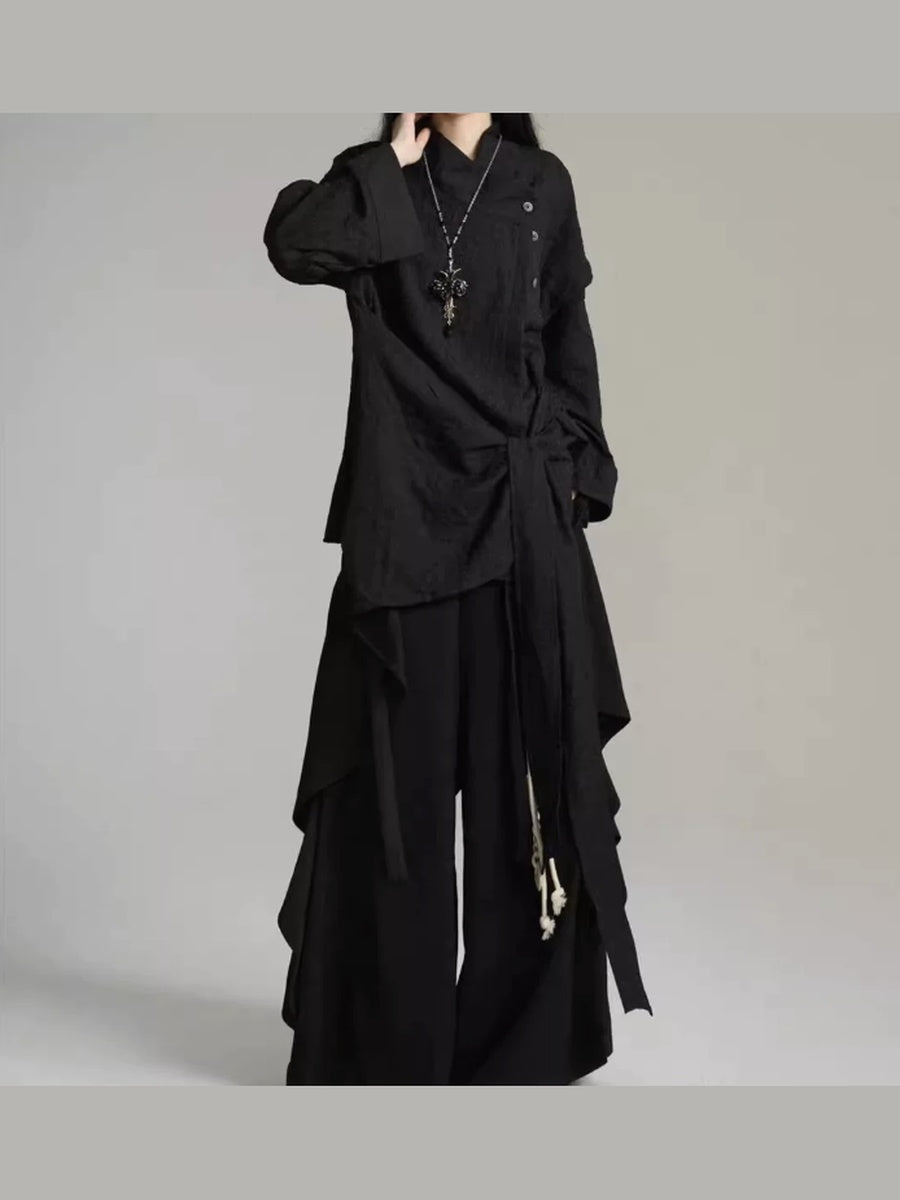 ラップフロント レイヤードシャツジャケット