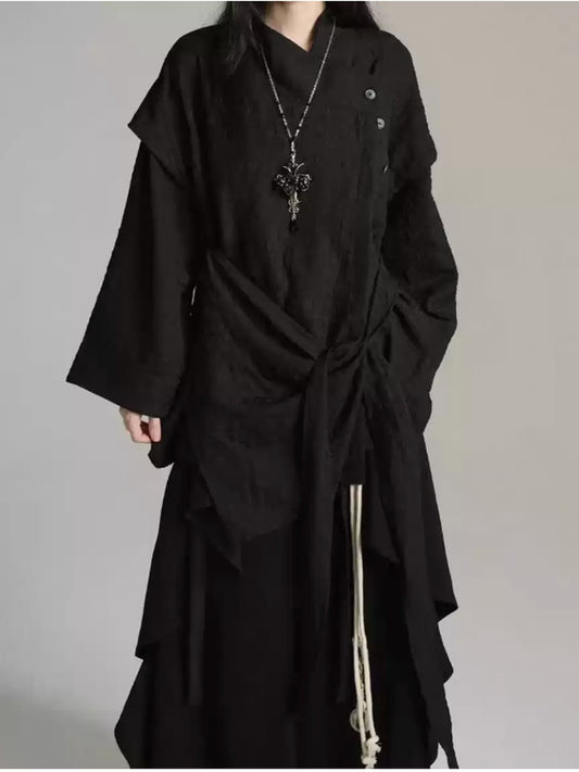 ラップフロント レイヤードシャツジャケット