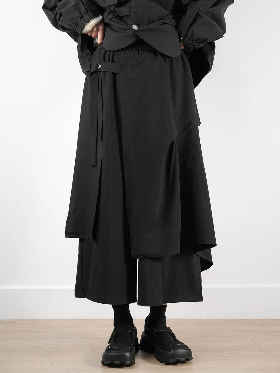 アシンメトリーパネル ワイドキュロット