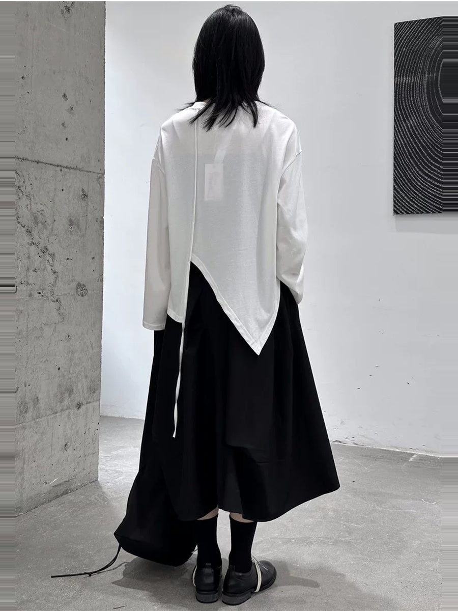 立体タック アシンメトリースカート
