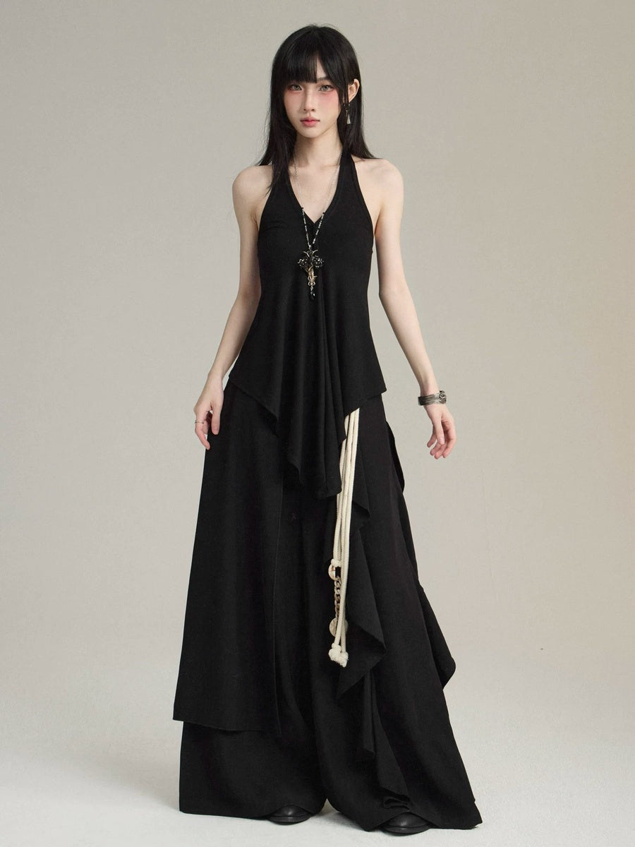 ハイウエスト カスケードキュロット
