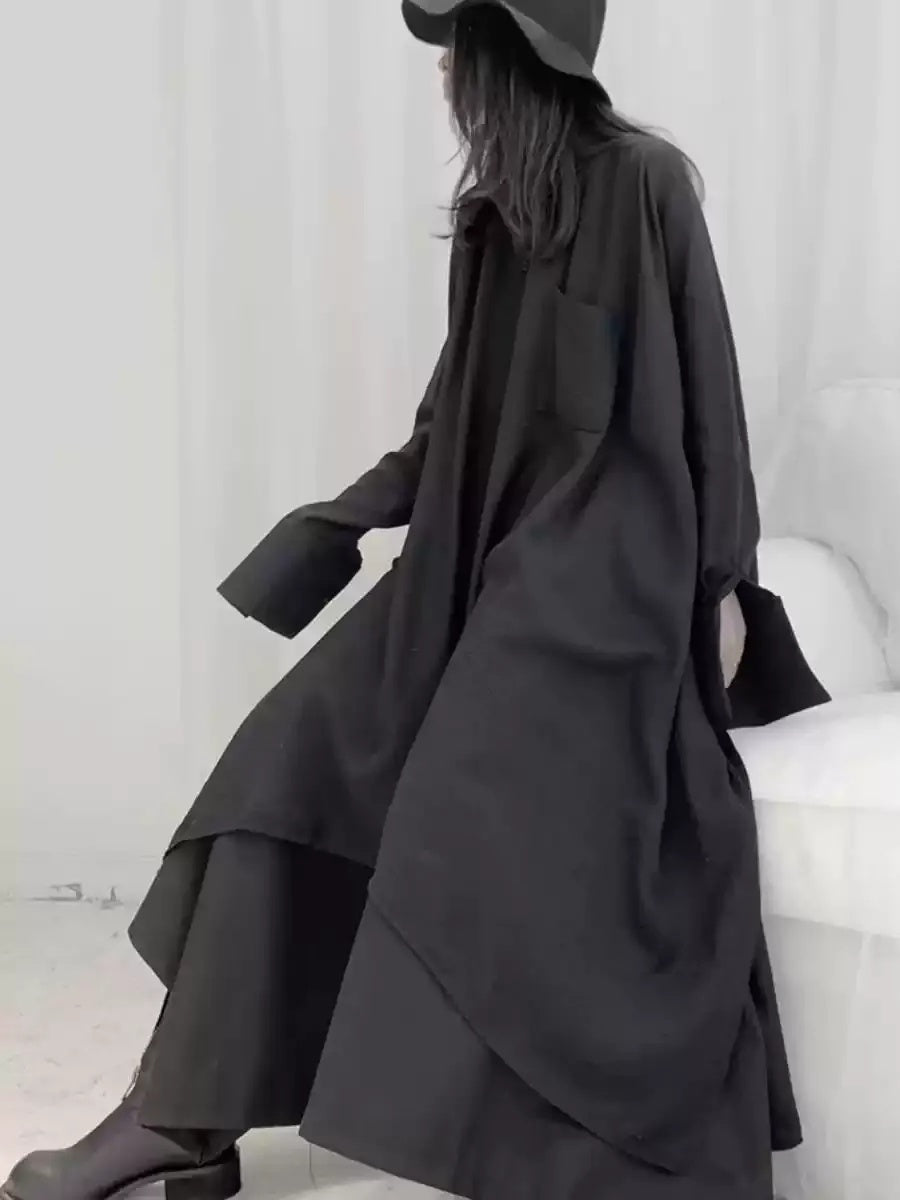 アシンメトリーヘム オーバーサイズシャツ