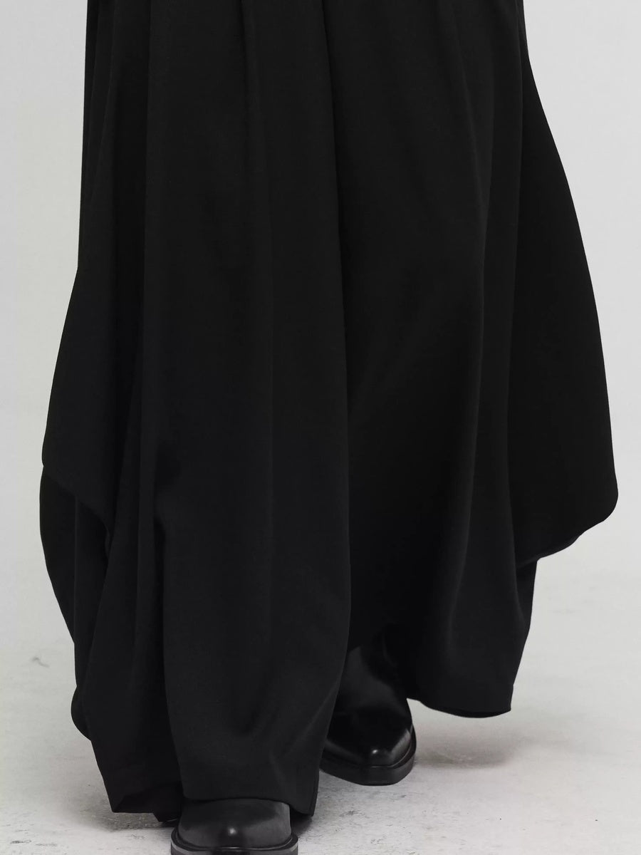 変形ワイドスカートパンツ